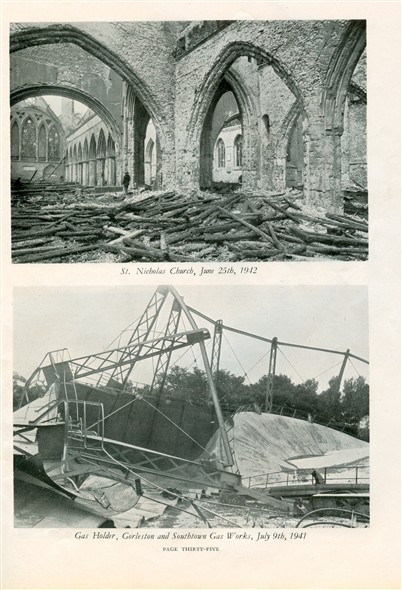 St Nicholas Church ruins, June 25, 1942