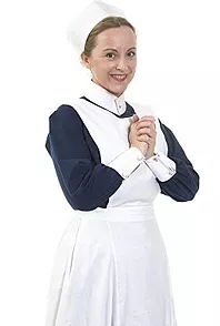 Rachel Duffield dressed as nurse of the period